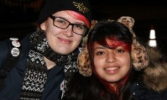 Sara Gosa (left) volunteered at the Rose Parade First Aid station with other youth members.